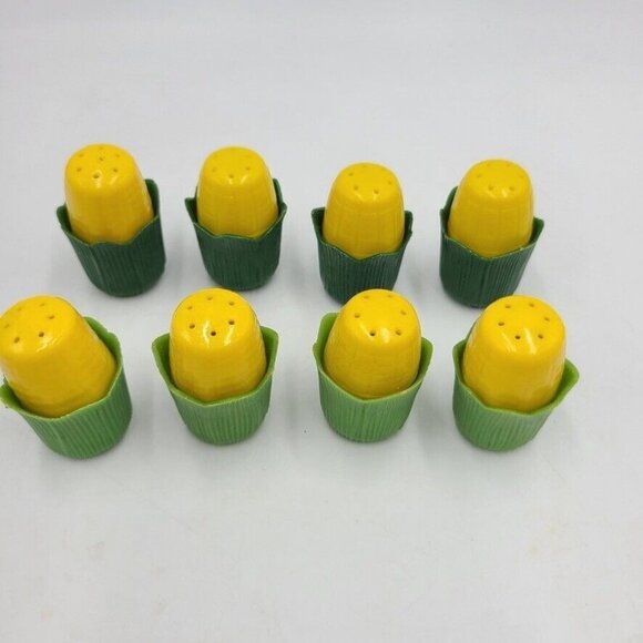 Vintage Green Corn Cob Holder Plates Salt Pepper Skewers Butter Spread Lot 38 - Picture 8 of 10